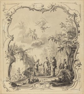 O Julgamento de Paris de Dutch 18th Century