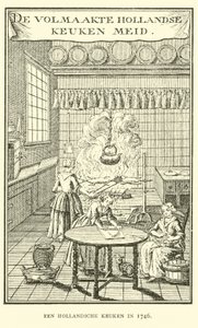 Uma cozinha holandesa em 1746 de Dutch School