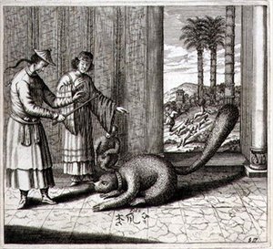 Um Animal Aberto, de "China Ilustrada" de Athanasius Kircher (1601-80) 1667 (gravura) de Dutch School