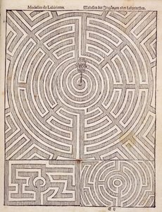 Desenhos para labirintos, de The Dutch Gardener, de Johann van der Groen, publicado em 1699 de Dutch School