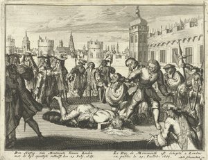 Execução do Duque de Monmouth, 15 de julho de 1685 gravura . de Dutch School