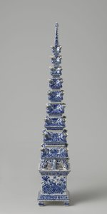 Pirâmide de flores, c.1710-20 (faiança) de Dutch School