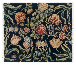 Biombo com painéis de tapeçaria floral, possivelmente fabricado na Holanda de Dutch School