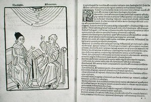 Hunterian Bx.3.41 f.1v-2r Concordantia astronomie cum theologia, de Pierre d