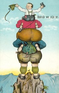 Hurrah, chegámos! (litografia a cores) de Dutch School