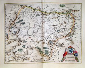 Mapa da Transilvânia, de um atlas, Amsterdam, 1657