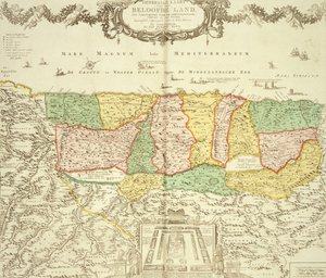 Mapa da Terra Santa, pub. por Jan Barend Elwe, Amsterdã, 1742