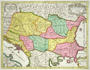 Mapa do Reino da Hungria e os Estados que estão unidos à sua coroa, pub. por Jan Barend Elwe, Amsterdã, 1742