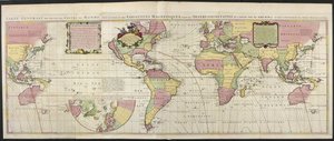 Mapa do Mundo, com variações magnéticas de Dutch School