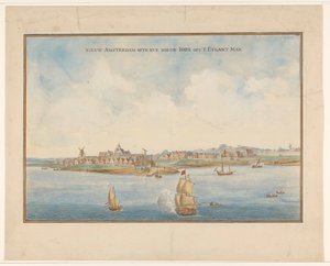 Nova Amsterdã e Manhattan, c.1660 de Dutch School