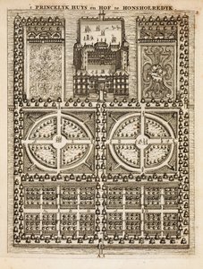 Palácio de Honsholredyk, do holandês jardineiro por Johann van der Groen, publicado em 1699 de Dutch School