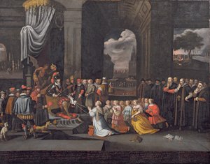Perseguição do duque de Alba em 1568 de Dutch School