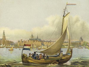 Prazer, boating, ligado, a, y, países baixos, 19o século
