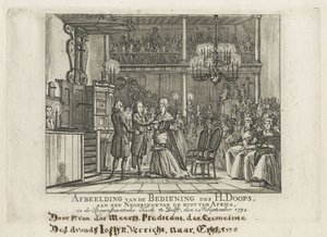 Batismo remonstrante de mulher africana em Delft de Dutch School