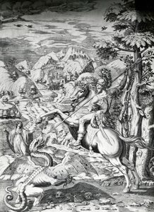 São Jorge e o Dragão, século XVI de Dutch School
