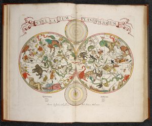 Stellatum Planisphaerium, Um planisfério com signos de Zodíaco