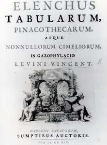 Título da página para a lista de mesas por Levin St. Vincent, publicado 1719