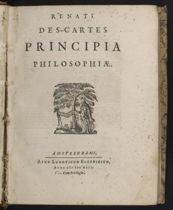 Página de rosto da filosofia de princípios de Rene Descartes