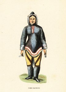 Mulher Inuit com tatuagens faciais, Rio Mackenzie, Yukon, Canadá de Duverger Duverger