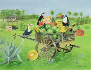 Tucanos e melancias em Old Thai Cart, 2004 (óleo sobre tela)