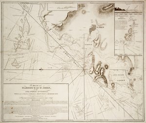 A estrada e o porto de St. John na ilha de Antígua de E.H. Columbine