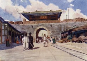 Uma das portas de entrada de Seul, a capital da Coreia (cor litho) de E.H. Fitchew