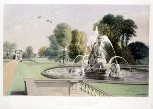 St. George and the Dragon Fountain, Holkham, pub. de Thomas McLean (litho)