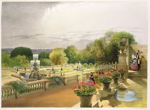 O Parterre, Harewood House perto de Leeds, pub. por Thomas McLean