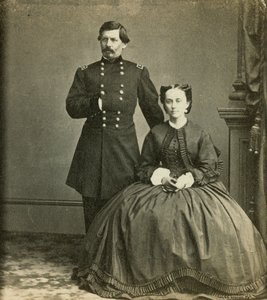 Major General George B. McClellan e sua esposa, publicado por Anthony&39;s Stereoscopic Views, c.1861-65
