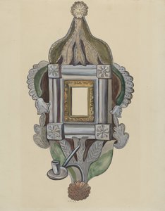Arandela de vela com espelho de E. Boyd