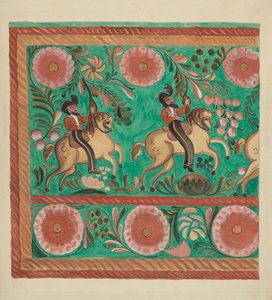 Baú de Pinho Nativo, Pintado a Óleo, 1935-1942.