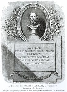 O túmulo de Salvino Armati (n.1317), gravado por F. Simon, frontispício de &39;Hygiene de la Vue&39;, de Arthur Chevalier (1830-1872) 1861 de E. David