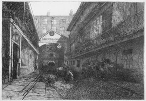 The Green Dragon Inn, Bishopsgate, Cidade de Londres, 1871 de E Edwards