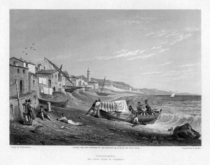 Cogoleto, o local de nascimento de Colombo, Itália, 1828.