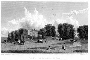 Vista na charneca de Hampstead, Londres, século XIX.