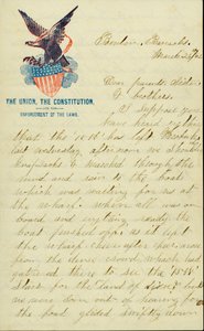 Carta assinada por E.G. Black, Benton Barracks, Mo., aos seus pais, irmã e irmãos, 28 de março de 1862 de E. G. Black