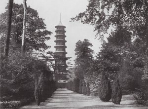 Jardins de Kew, c.1900 (fotografia a preto e branco) de E. J. Wallis