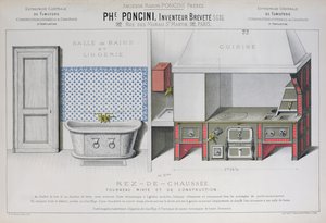 Desenhos de cozinha e casa de banho, ilustração do catálogo 