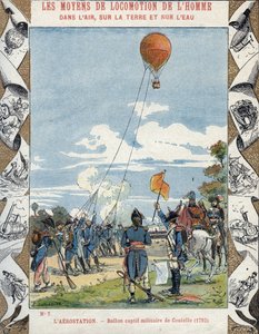 Balão construído pelo engenheiro francês Jean Marie Joseph (Jean-Marie-Joseph) Coutelle (1748-1835) para os exércitos revolucionários franceses espiarem os seus inimigos.