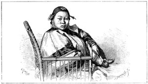 Mulher com pés amarrados, China, século XIX de Etienne Antoine Eugene Ronjat