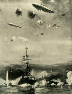 O ataque aéreo britânico em Cuxhaven, dia de Natal, 1914, c1920. de E. S. Hodgson