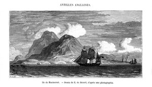 A ilha de Montserrat no Mar do Caribe, século XIX de E de Berard