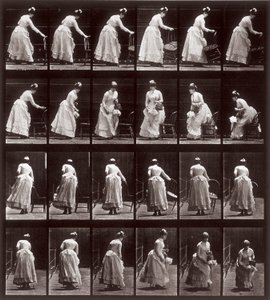Locomoção animal, placa 265: sequência com uma mulher sentada, 1887 (impressão fotomecânica) de Eadweard Muybridge