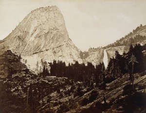 Tampão da Liberdade, Vale de Yosemite, 1872 (albumen silver print) de Eadweard Muybridge