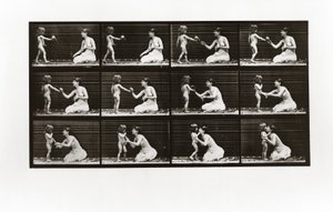 Criança, trazer, buquet, mulher, prato, 465, animal, locomotion, 1887 de Eadweard Muybridge