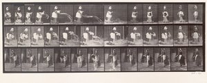 Empregada jogando um balde de água, placa 404 de &39;Animal Locomotion&39;, 1887 de Eadweard Muybridge