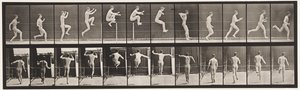 Placa 154. Saltando; Correndo em linha reta, salto em altura de Eadweard Muybridge