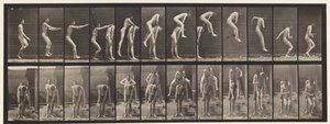 Placa 166.Jumping; Over Man "s Voltar de Eadweard Muybridge