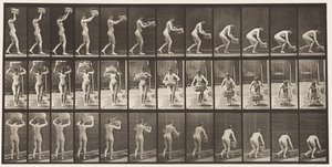 Placa 201. Pegando uma Cesta de 12 libras da Cabeça, Colocando-a no Chão, 1872-1885 de Eadweard Muybridge
