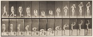 Placa 224. Inclinando-se e erguendo o jarro de água até a cabeça de Eadweard Muybridge